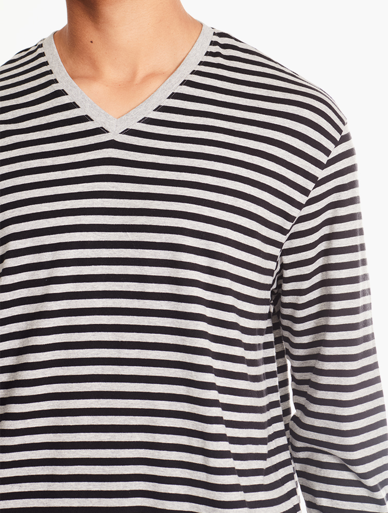 MyRunway Shop Tchibo Grey & Black Stripe VNeck Top & Pants Pyjamas